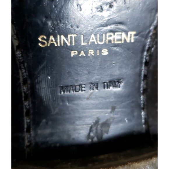 Saint Laurent Women's Buckled Pointed Toe Block Heels Boots Black Size 1… - Picture 9 of 10